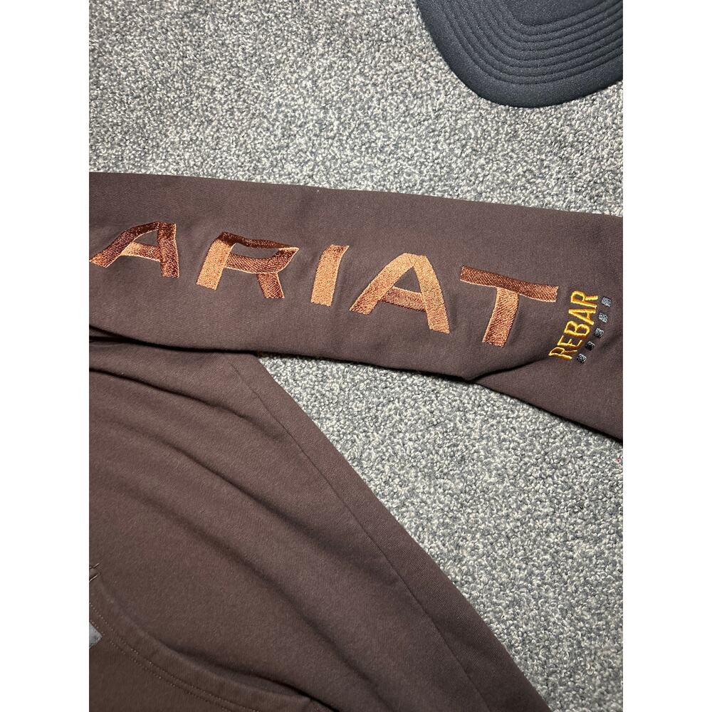 Men's Ariat Brown/Caramel Rebar Hoodie XL - Picture 2 of 5